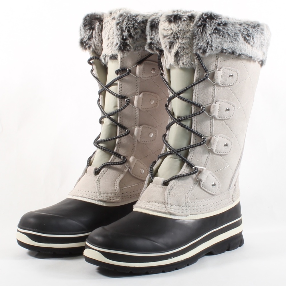Khombu Women's Leather Winter Snow Duck Boots NEW - Picture 3 of 8